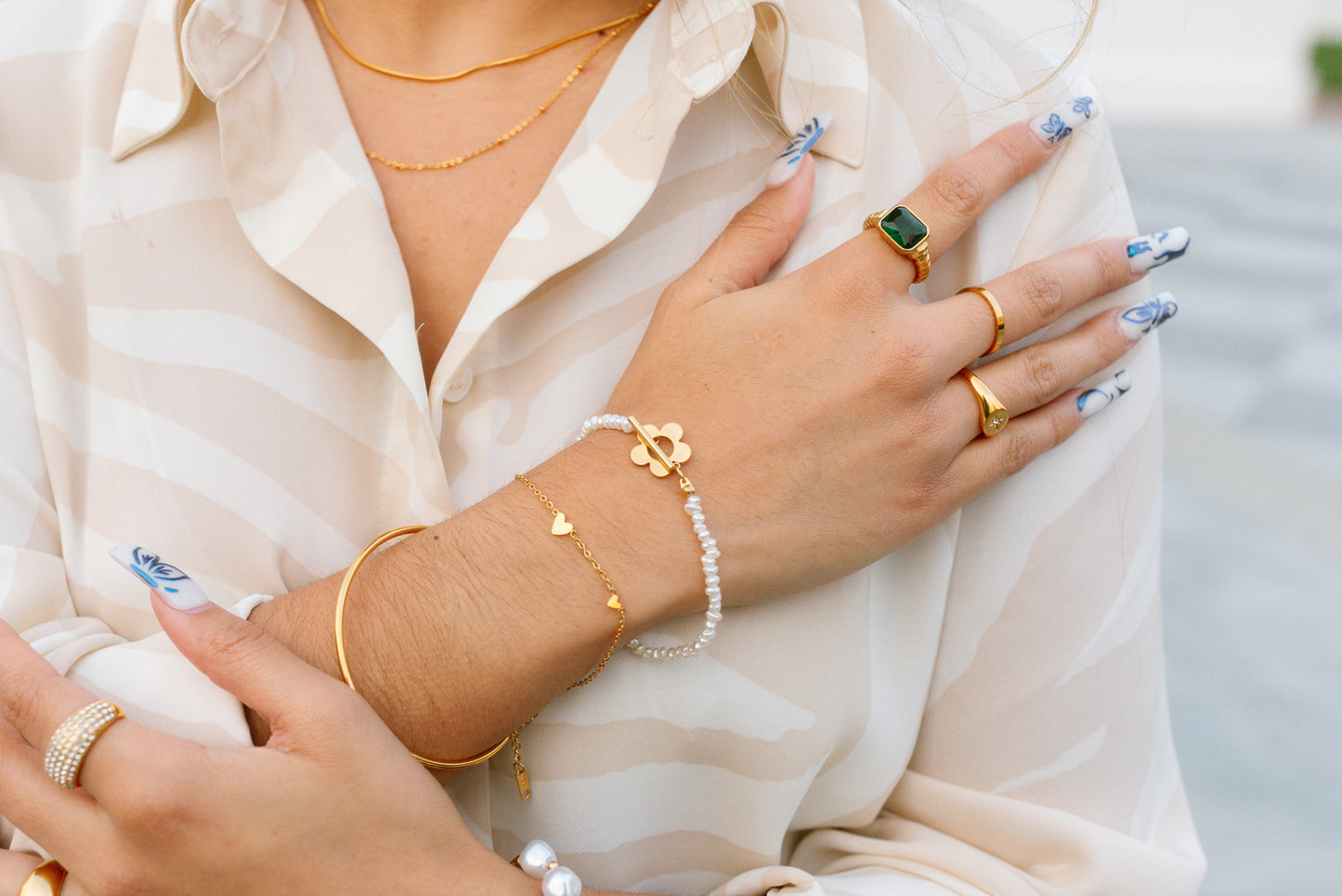 Flower & pearls Bracelet