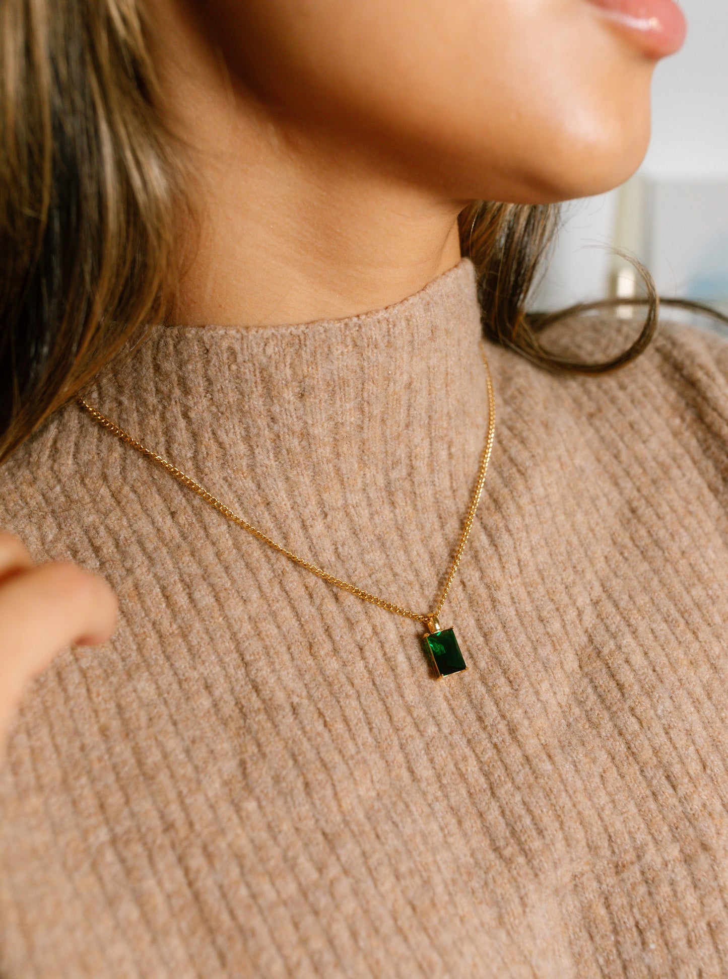 Emerald Pendant Necklace